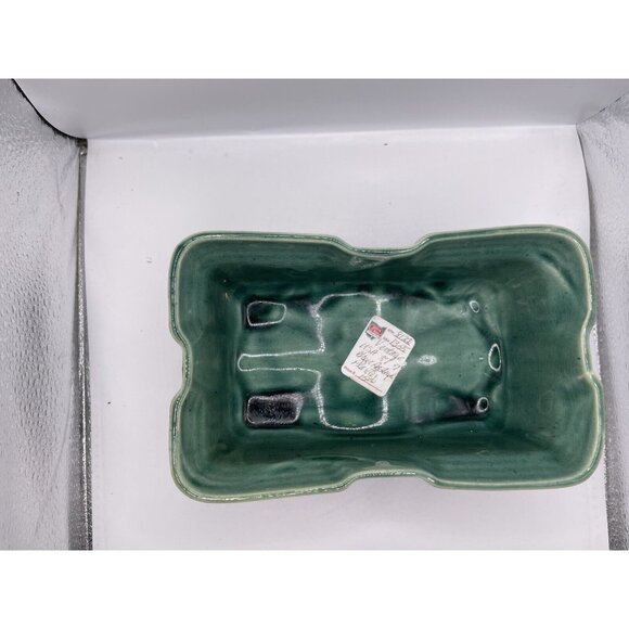 Vintage McCoy Rectangular Planter Art Pottery Green Glaze - Picture 2 of 6